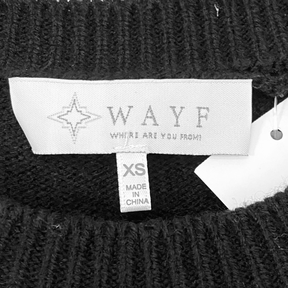 NEW WAYF Nordstrom Black Lola Puff Balloon Sleeve Knit Sweater Mini Dress XS - Picture 4 of 8